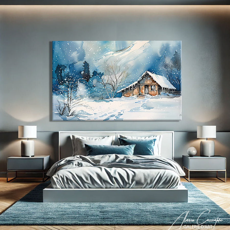 TABLEAU POUR CHALET MONTAGNE Alessio Cacciatore – mise en situation