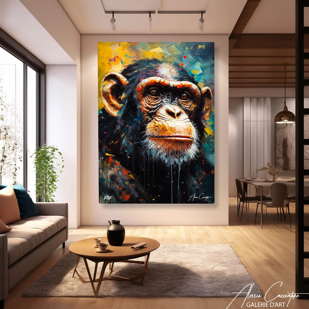 tableau singe peinture