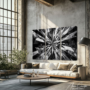 Tableau Triptyque Abstrait