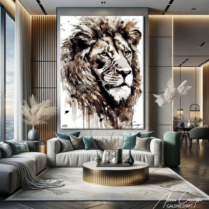 Tableau Lion Blanc