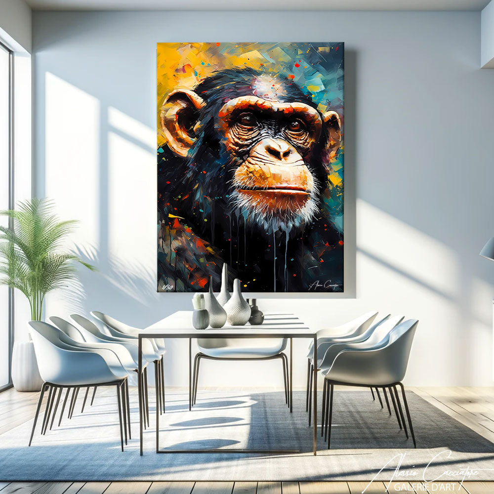 tableau singe abstrait