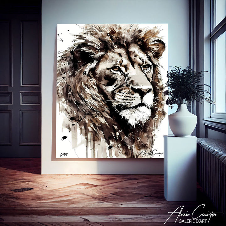 Tableau Lion Blanc