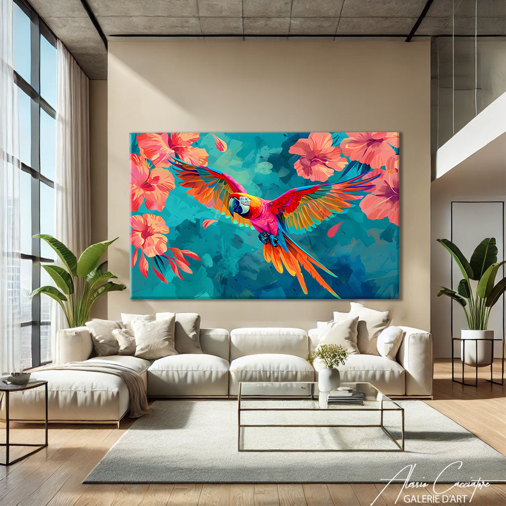 Tableau Perroquet Coloré
