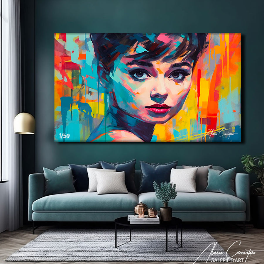 tableau audrey hepburn pop art – mise en situation