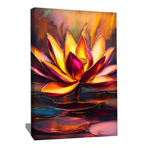 Tableau Fleur de Lotus Rouge