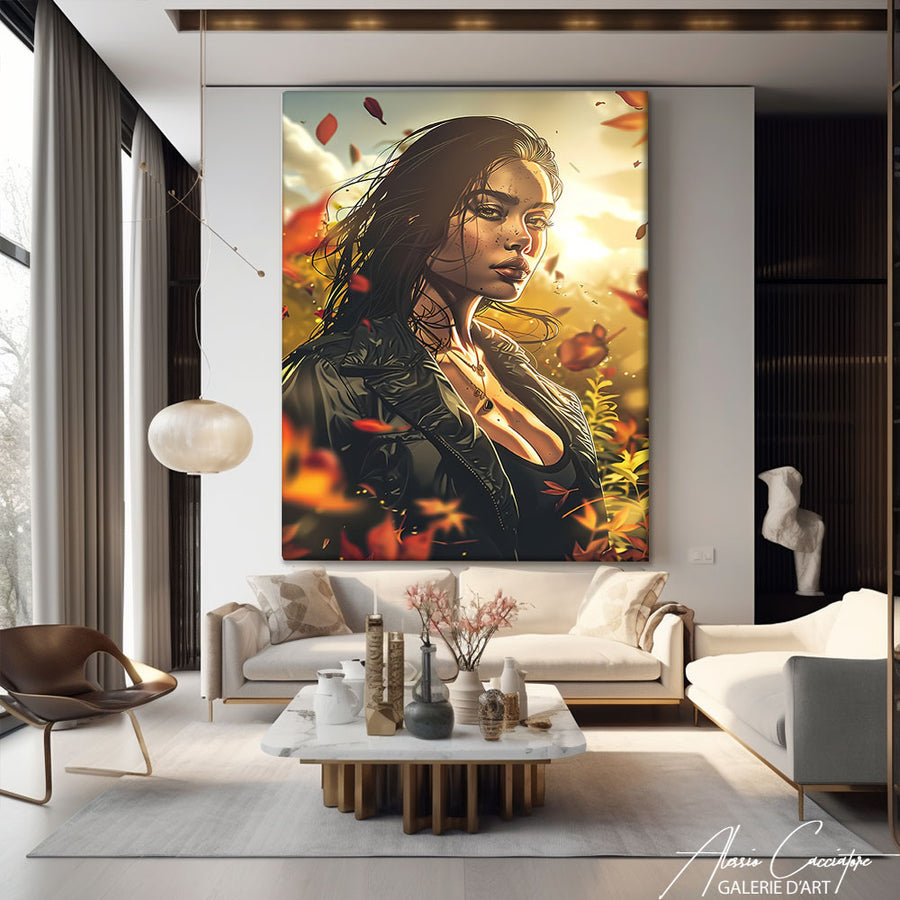 Peinture de Portrait de Femme – mise en situation