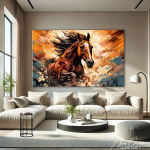 tableau cheval marron
