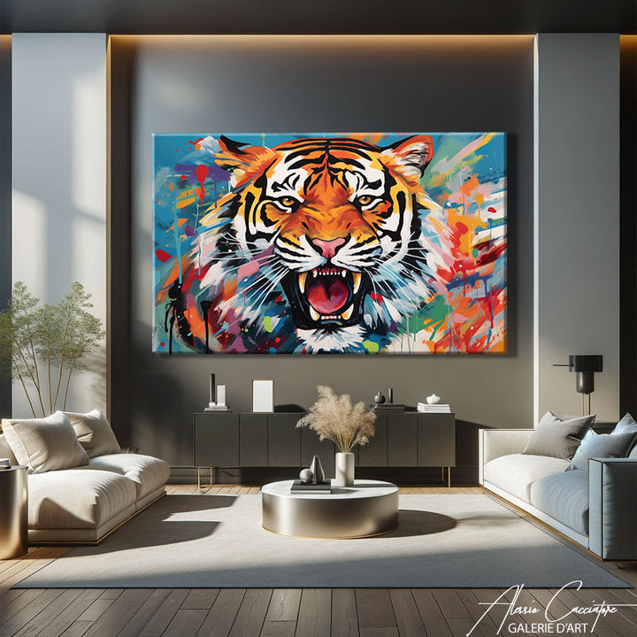 tableau tigre couleur 