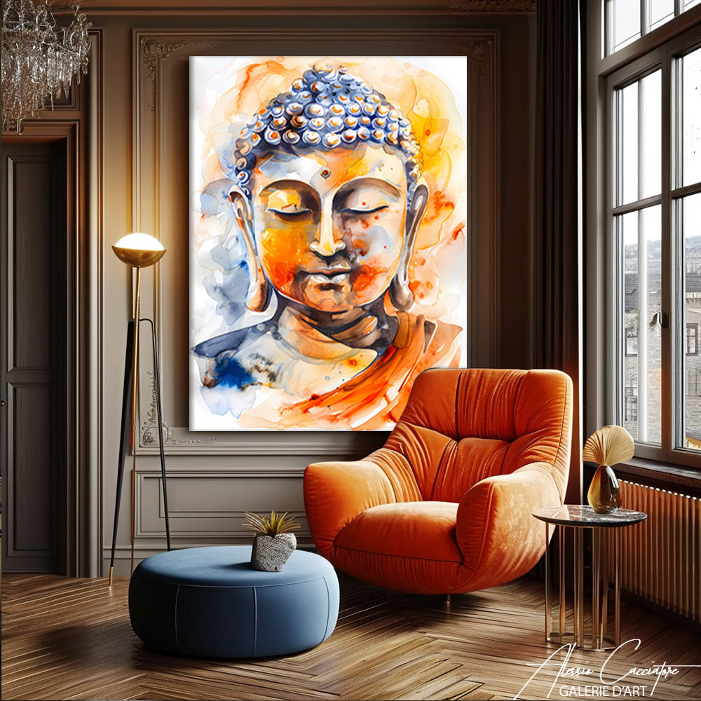 tableau bouddha abstrait