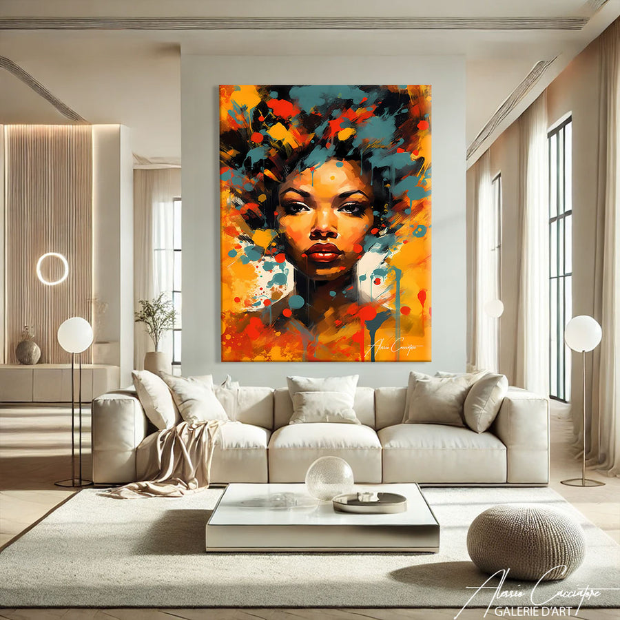 Tableau Peinture Femme Africaine – mise en situation