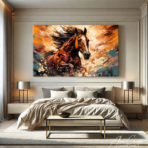 tableau cheval abstrait
