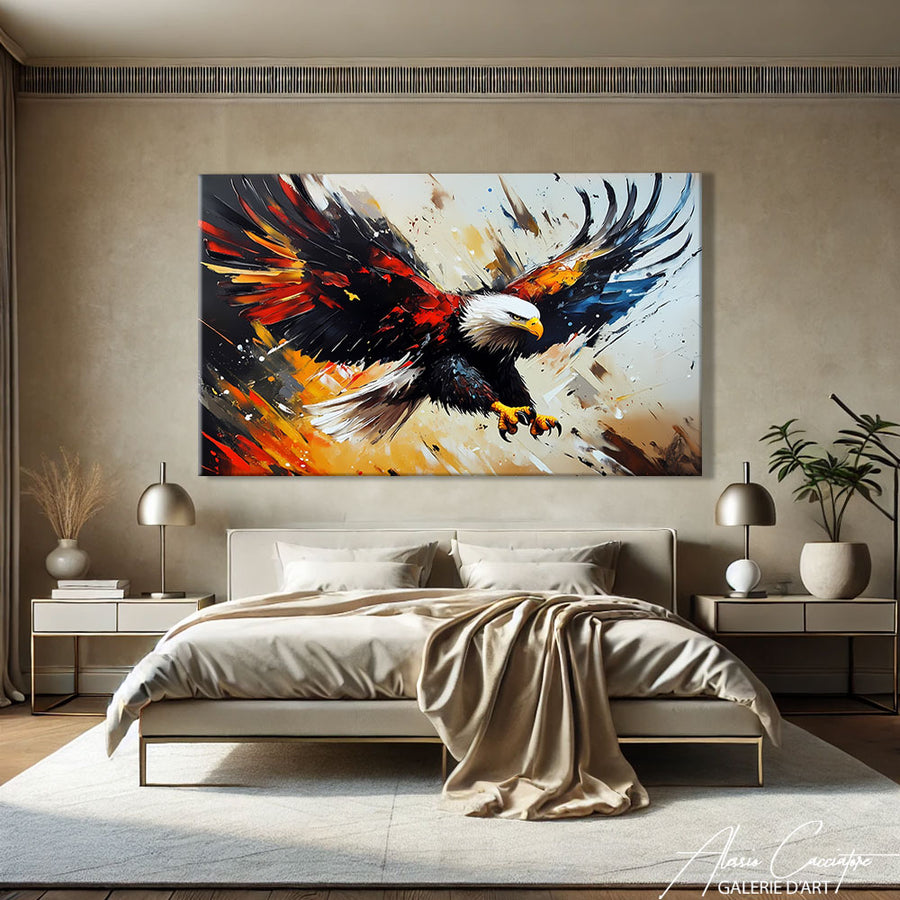 Peinture Oiseau en Vol – mise en situation