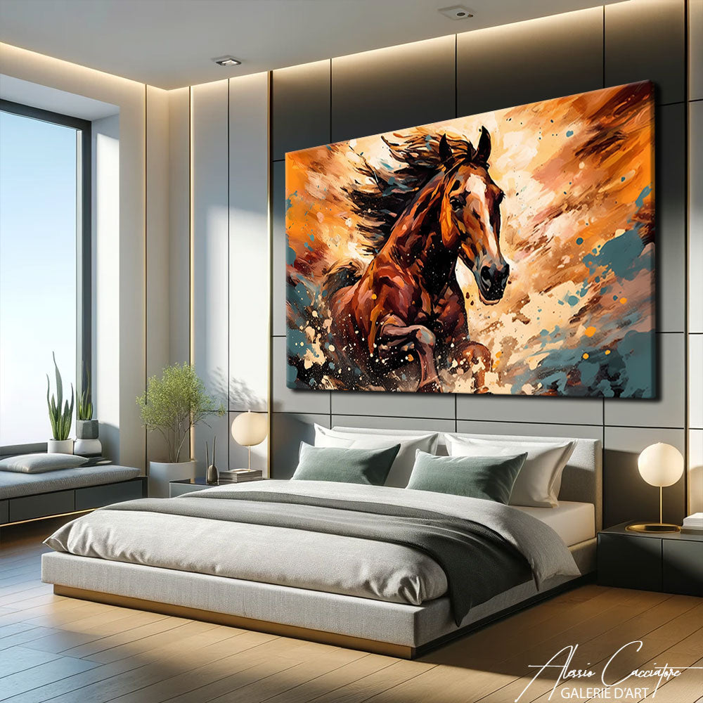 tableau cheval marron
