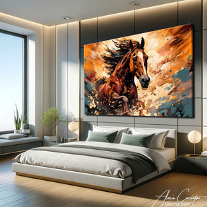 tableau cheval marron
