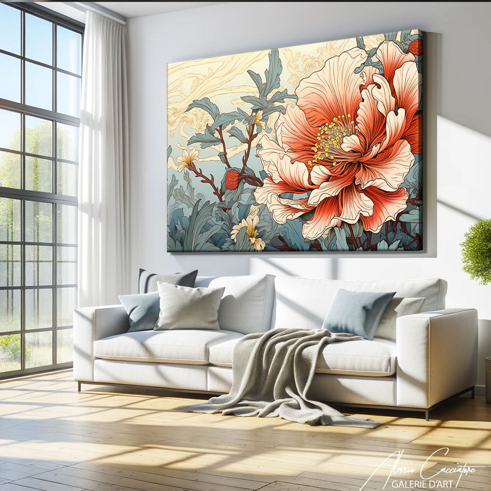 tableau fleur japonaise