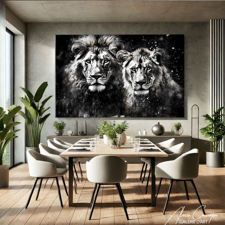 TABLEAU LIONS Blanc
