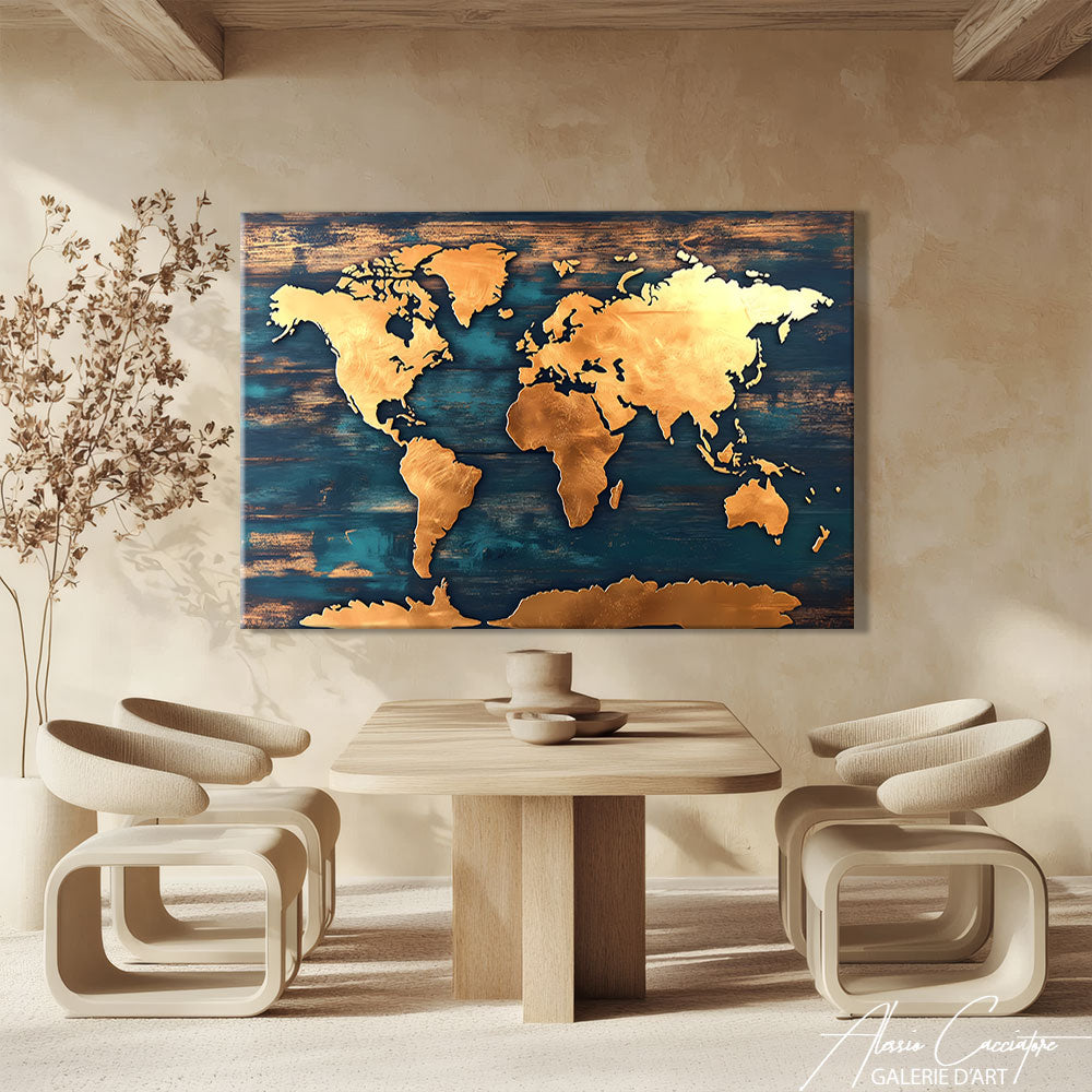 Tableau mappe monde
