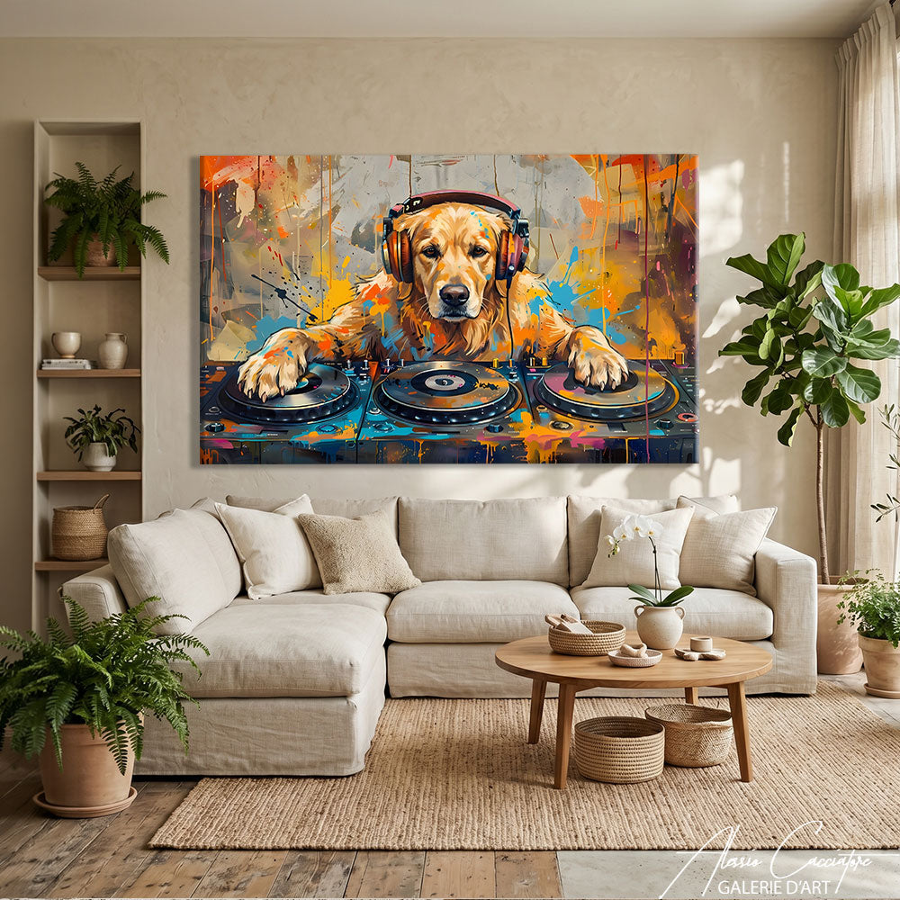 Peinture Chien Musique