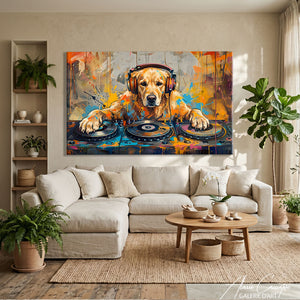 Peinture Chien Musique