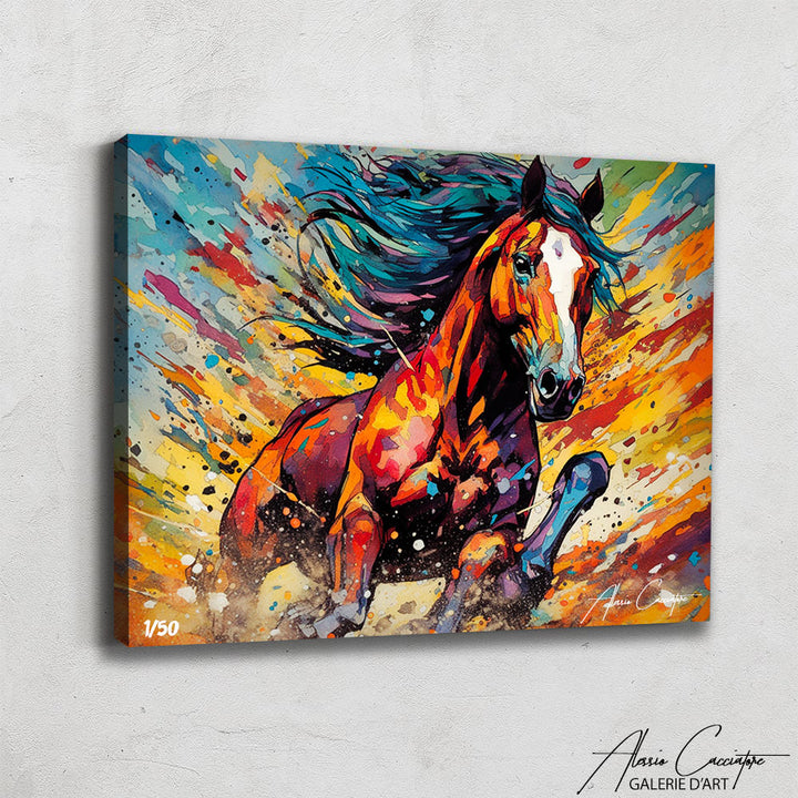peinture cheval coloré