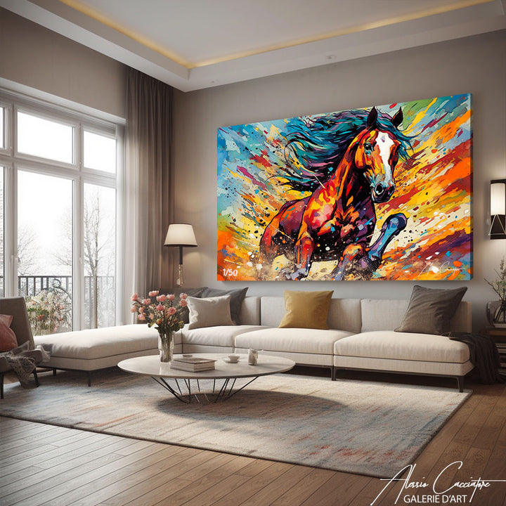 tableau cheval coloré