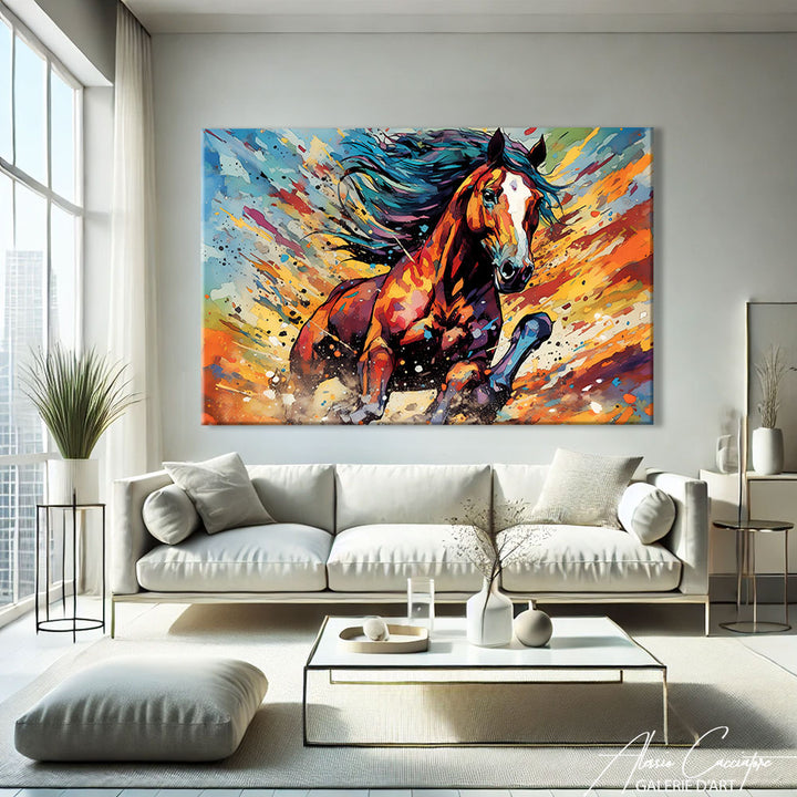 peinture cheval coloré