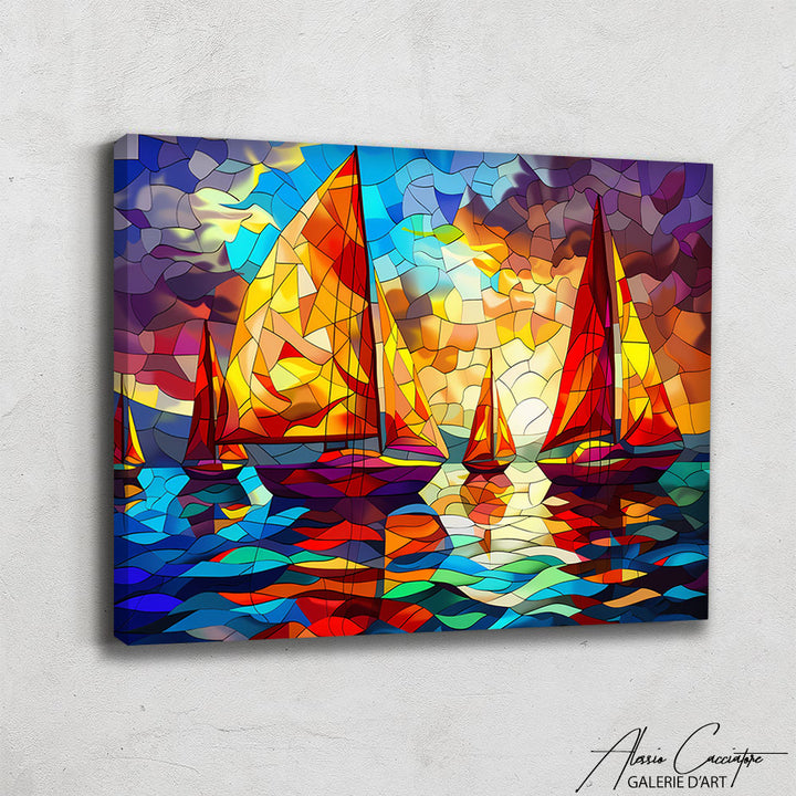 TABLEAU BATEAU COLORÉ