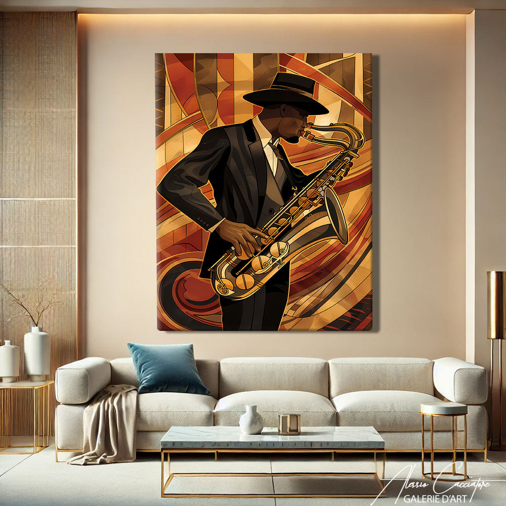 TABLEAU ART DECO MUSICIEN
