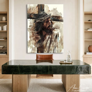 TABLEAU JÉSUS CHRIST ABSTRAIT