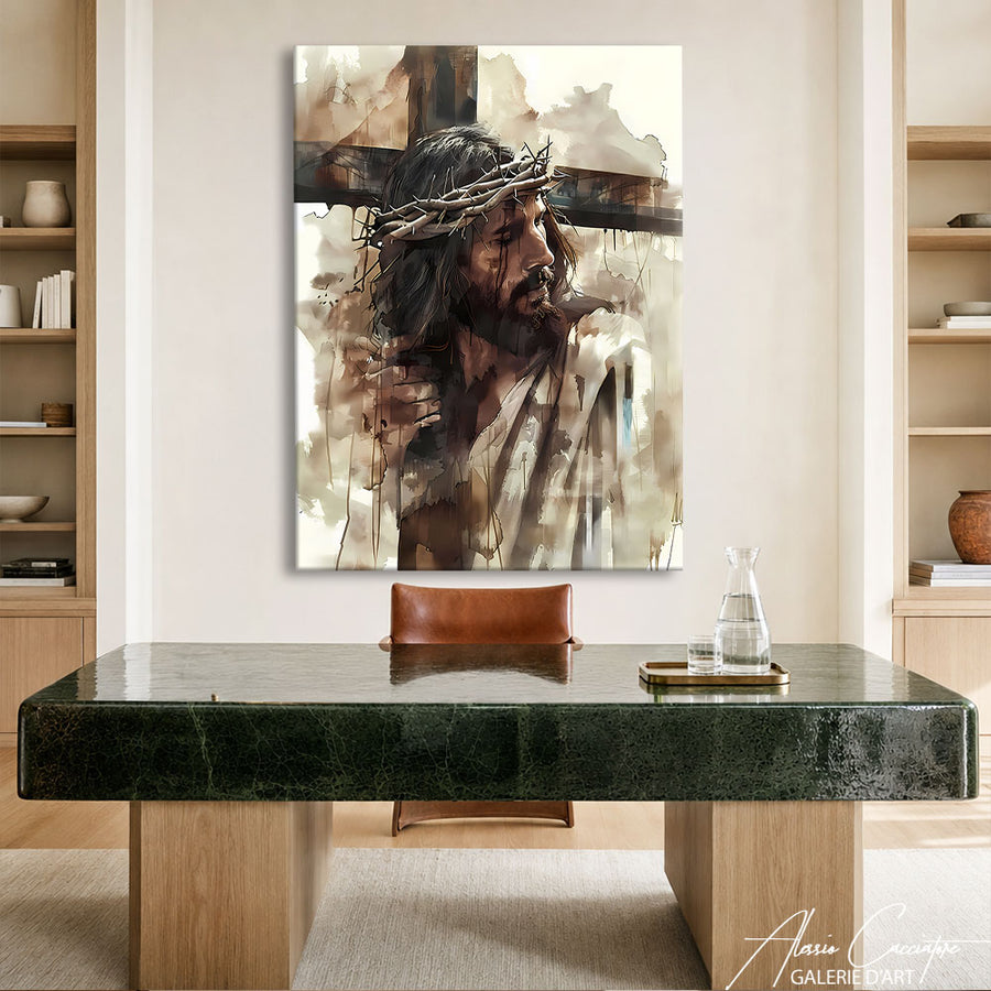 TABLEAU JÉSUS CHRIST ABSTRAIT – mise en situation