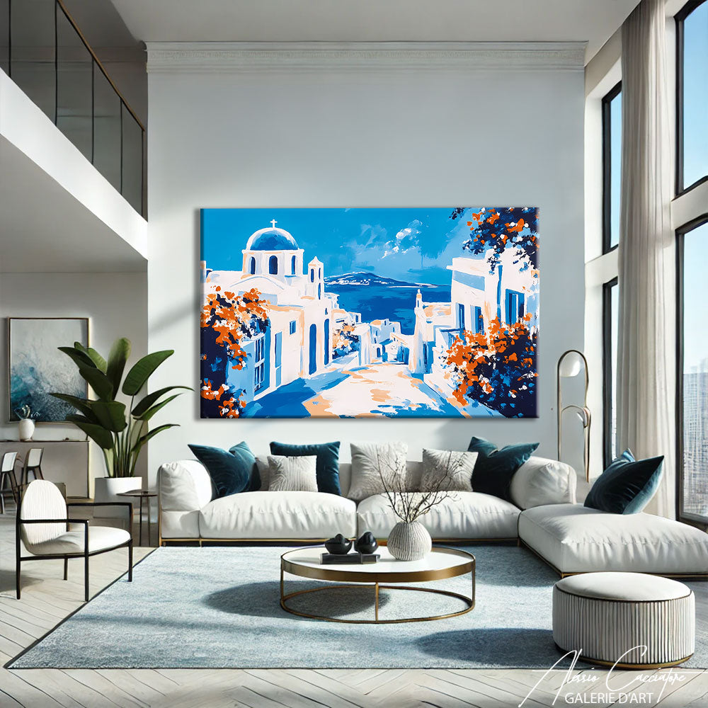 Tableau Peinture Santorin
