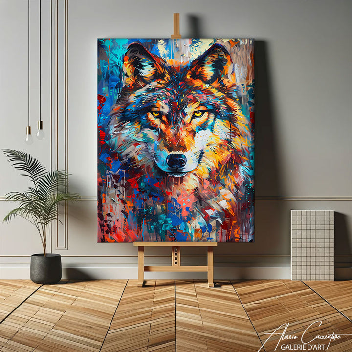 Tableau Loup Coloré