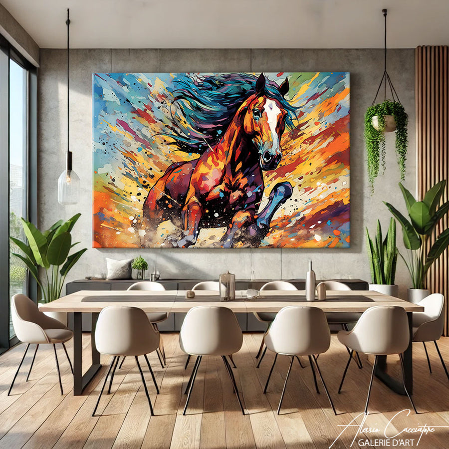 peinture cheval colore – mise en situation