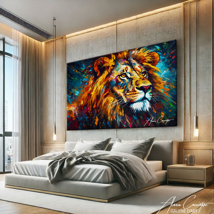 Tableau Lion coloré