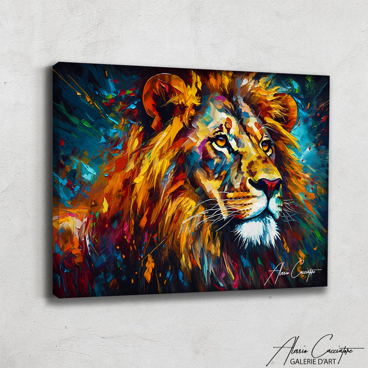 Tableau Lion  Acrylique