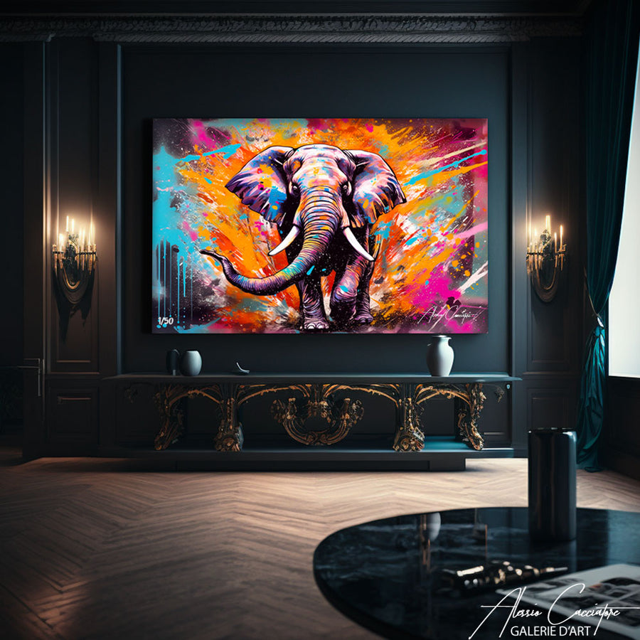 tableau street art animaux – mise en situation
