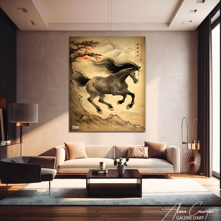 peinture cheval chinois
