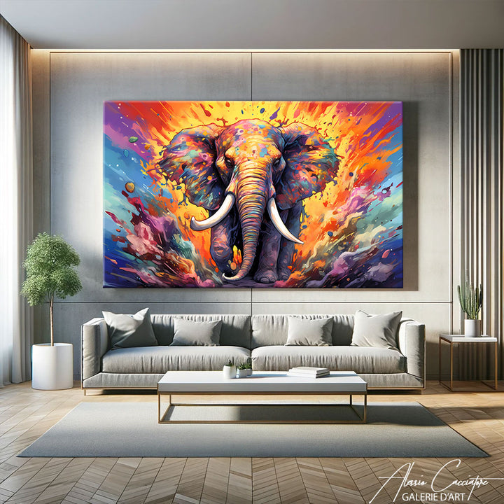 tableau elephant peinture