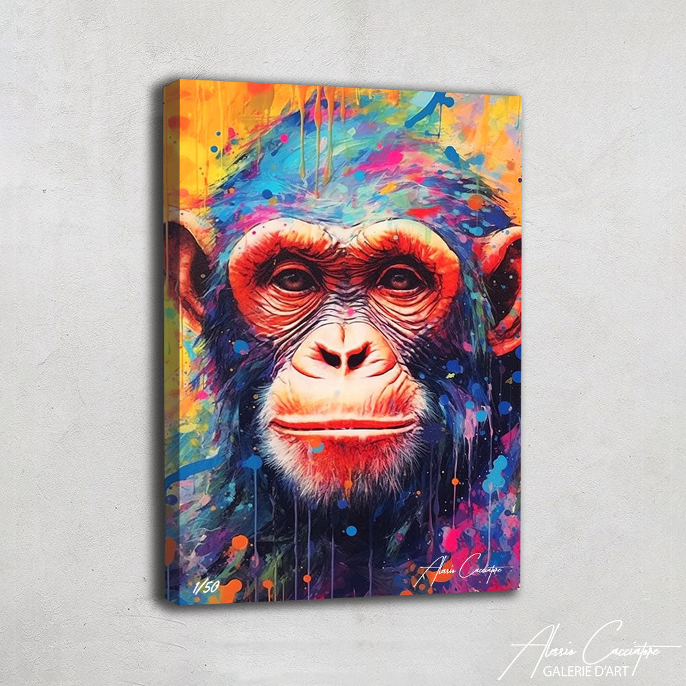 peinture singe coloré