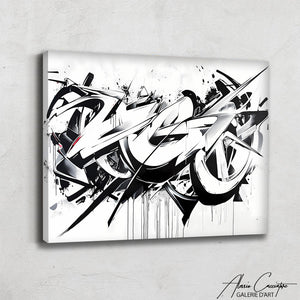 Tableau Graffiti Noir et Blanc
