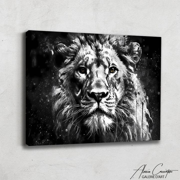 Tableau Lion Noir Et blanc