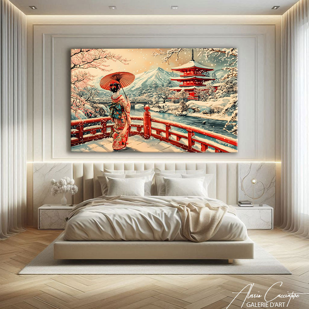 TABLEAU JAPONAIS NEIGE