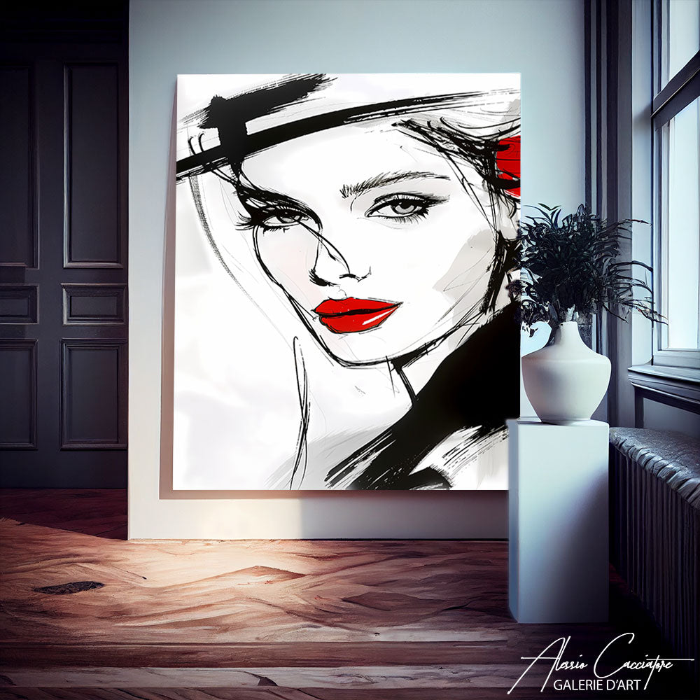 Peinture Visage Femme Contemporain