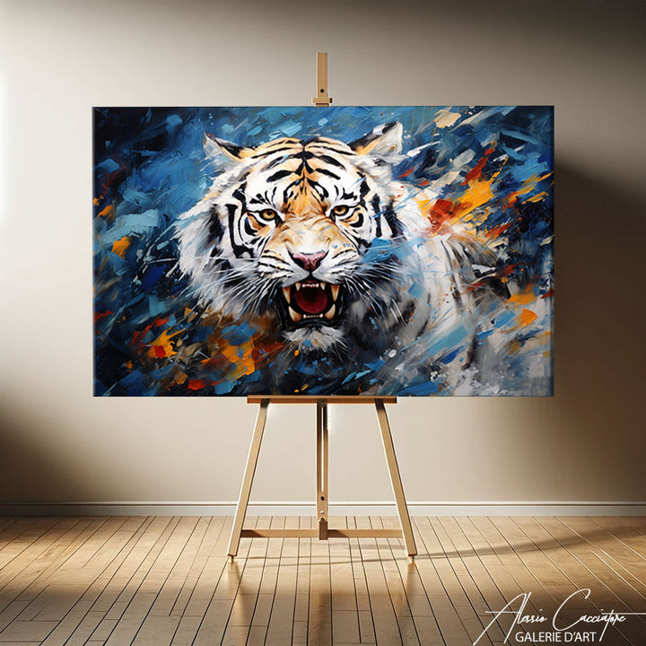 grand tableau tigre blanc