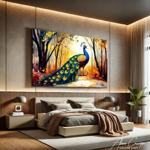 Tableau Paon Coloré