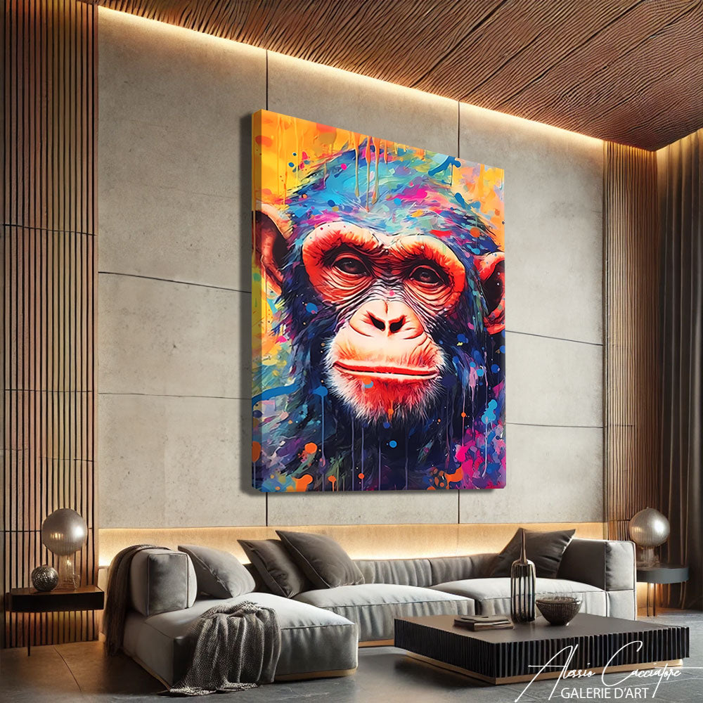 tableau singe coloré
