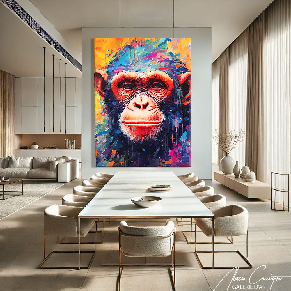 peinture singe coloré