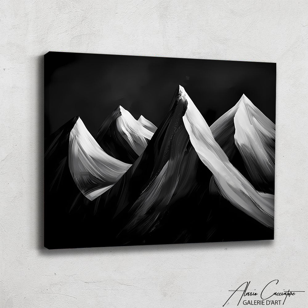 Tableau Montagne Noir et Blanc