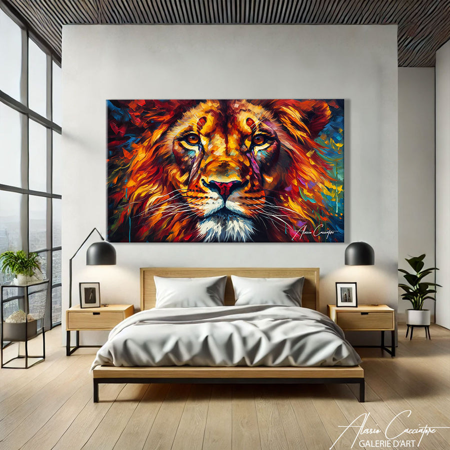 TABLEAU LION ARTISTE
 – mise en situation