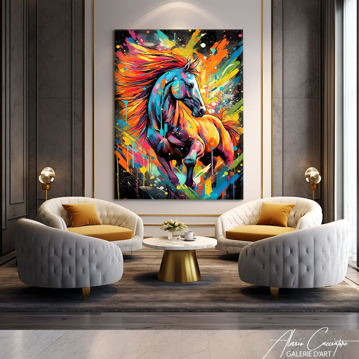 TABLEAU CHEVAL multicolore
